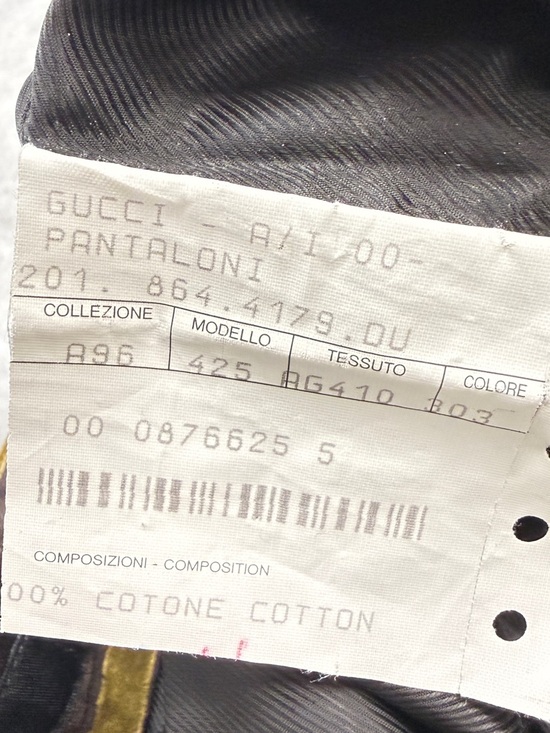 Gucci Black and Olive Green Striped Straight Leg Pants - Picture 6 of 6